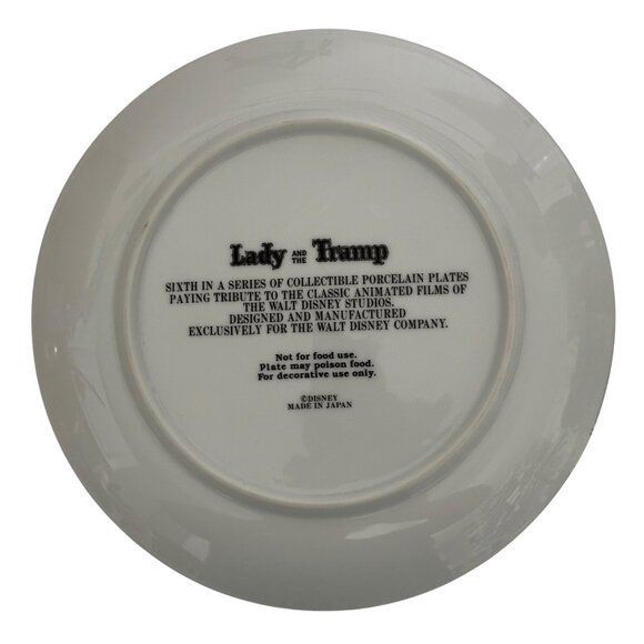 Vintage Disney Classic “Lady And The Tramp” 6th In Series Collectors Plate 9.5” - Picture 2 of 3